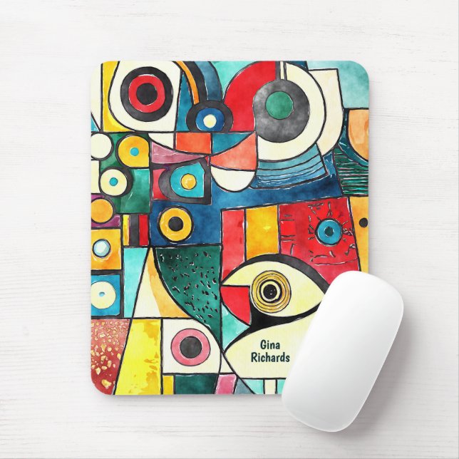Cubism Design Mouse Pad (With Mouse)