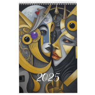 Cubism in the style of Picasso. 2025 Calendar