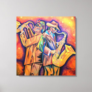 Cubism Musicians Portrait Canvas Print