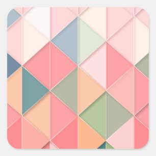 CUBISM pastel Shades GEOMETRIC - ADD MONOGRAM Square Sticker