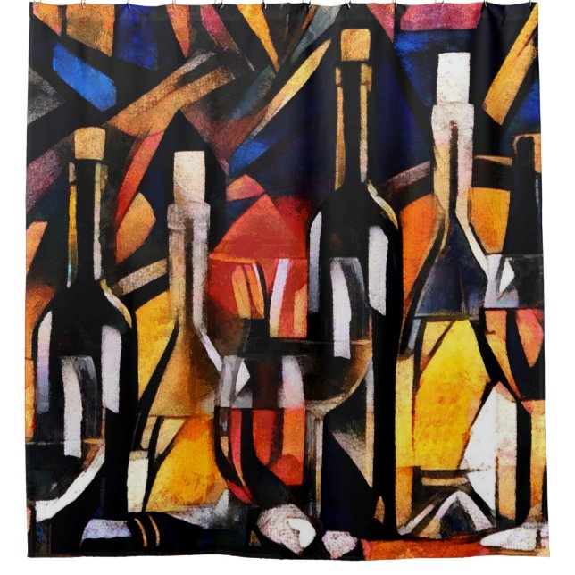 Cubism Wine Themes: Bottles & Grapes (Front)