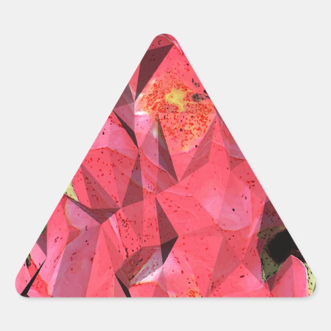 Cubist Abstract Roses Triangle Sticker (Front)
