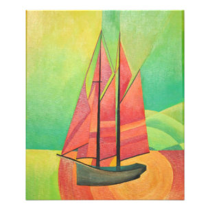 Cubist Abstract Sailing Boat Geometric Art Photo Print
