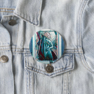 Cubist Art Deco Belly Dancer 3 Inch Round Button