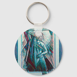 Cubist Art Deco Belly Dancer Keychain