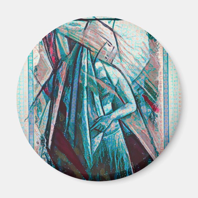 Cubist Art Deco Belly Dancer Magnet (Front)