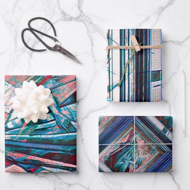 Cubist Art Deco Belly Dancer Wrapping Paper Sheet (Front)