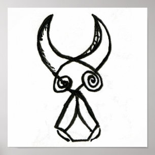 Cubist Bull Poster