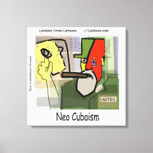 Cubist Castro Funny Canvas Print