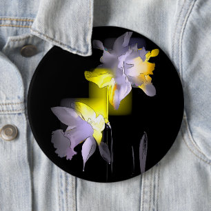 Cubist Daffodils 6 Inch Round Button