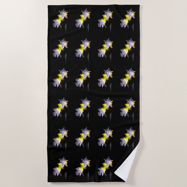 Cubist Daffodils. Beach Towel (Front)