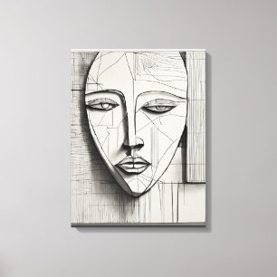 Cubist Face Stretched Canvas Print 