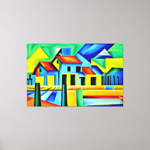 Cubist Farm Canvas Print