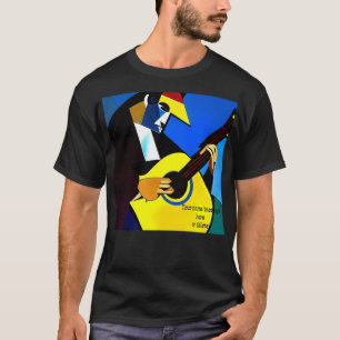 Cubist guitar player. Editable text. T-Shirt