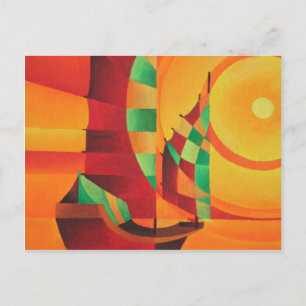 Cubist Junks On The Red Sea Postcard