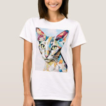 Cubist Oriental Cat Tshirt