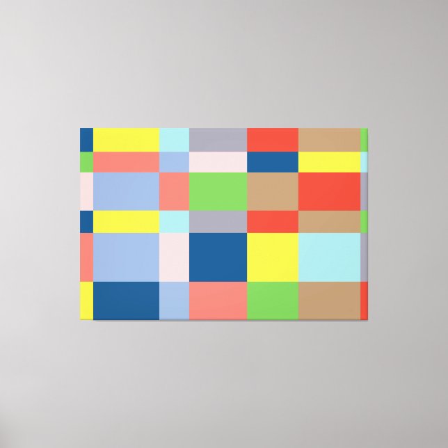 Cubist Quilt in Spring Colours Canvas Print (Front)