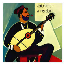 Cubist style - Sailor with a Mandolin