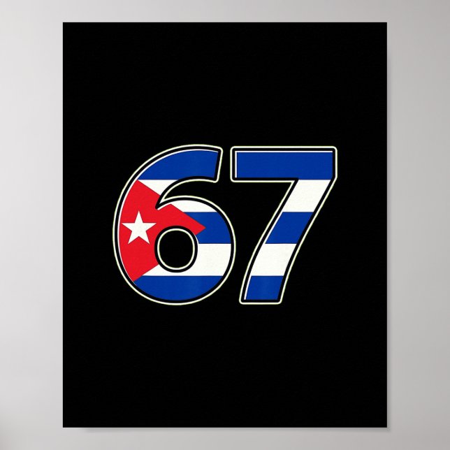 Cuby Flag Number 67 Birthday Year  Poster (Front)