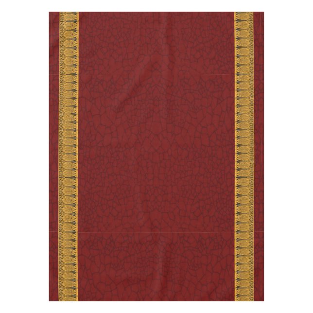 Cucamonga Table Cloth Maroon and Gold (Front)