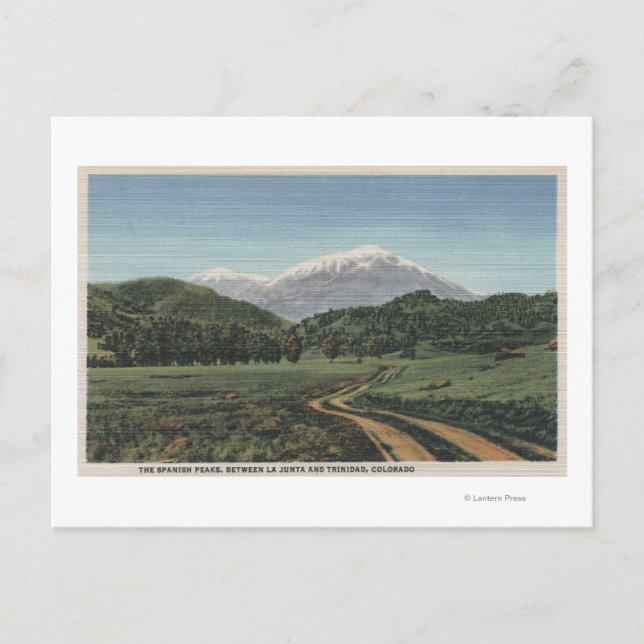 Cuchara, Colorado - View of the Spanish Peaks Postcard (Front)