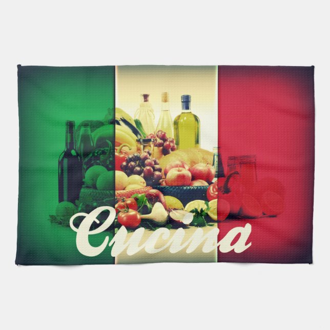 Cucina Italian Flag Kitchen Towel (Horizontal)