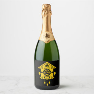 Cuckoo Clock Time Happy Birthday Sparkling Wine Label