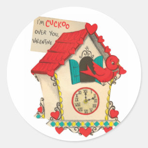 Cuckoo Over You   Valentine   Round Stickers