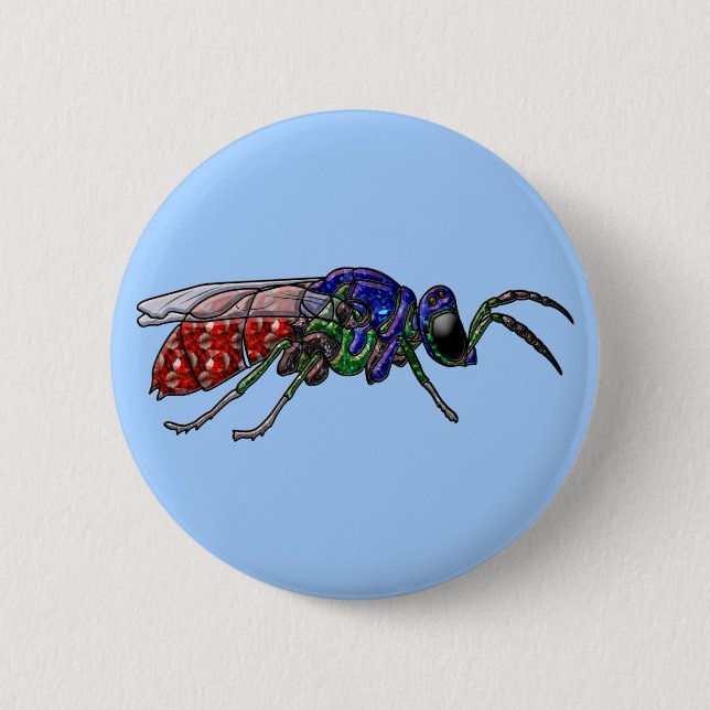 Cuckoo Wasp 2 Inch Round Button (Front)