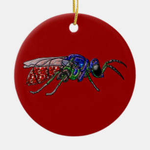 Cuckoo Wasp Ceramic Ornament