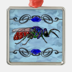 Cuckoo Wasp Metal Ornament