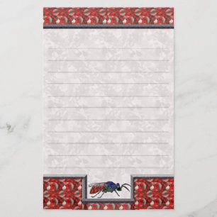 Cuckoo Wasp Red Lined Stationery