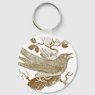 Cuckoo Woodcut Keychain