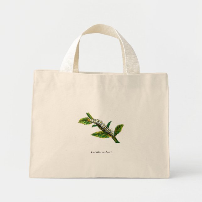 Cucullia verbasci caterpillar mini tote bag (Front)