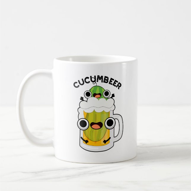 Cucum-beer Funny Beer Pun  Coffee Mug (Left)