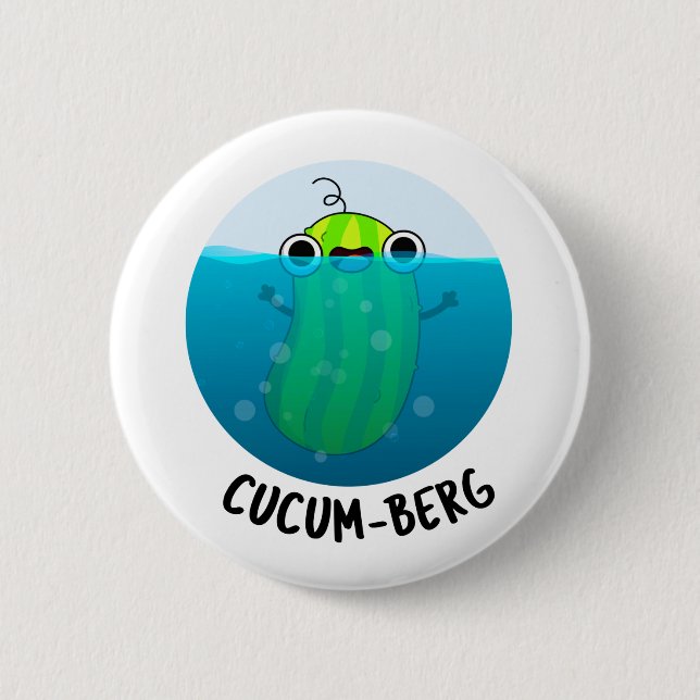 Cucum-berg Funny Cucumber Pun  2 Inch Round Button (Front)