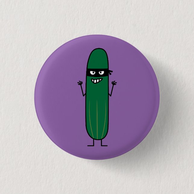Cucumber Bandito Ninja Masked Sneaky Bandit 1 Inch Round Button (Front)