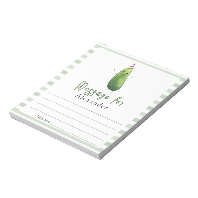 cucumber big dill Time Capsule Message Notepad (Rotated)