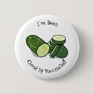 Cucumber cartoon illustration 2 inch round button