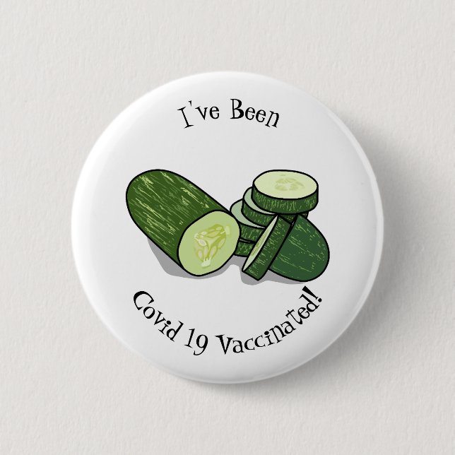 Cucumber cartoon illustration  2 inch round button (Front)