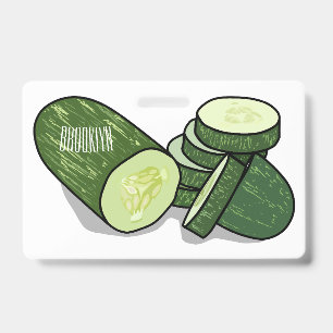 Cucumber cartoon illustration badge