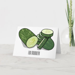 Cucumber cartoon illustration card