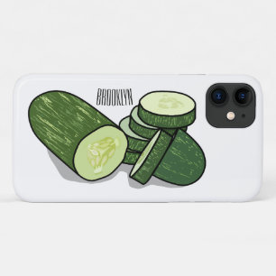 Cucumber cartoon illustration  iPhone 11 case