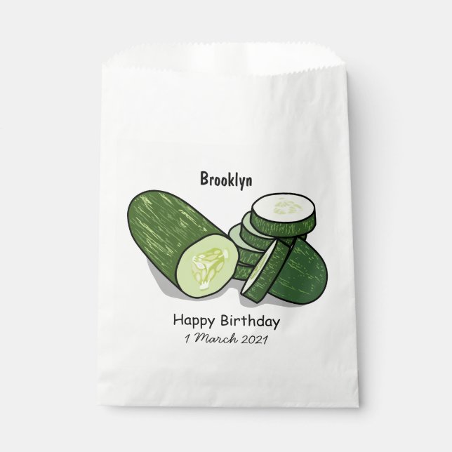 Cucumber cartoon illustration  favour bag (Front)