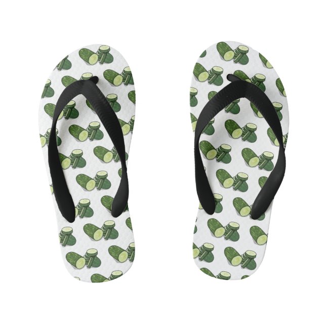Cucumber cartoon illustration  kid's flip flops (Footbed)