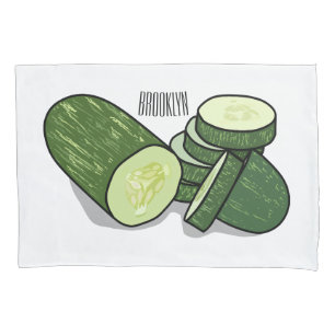 Cucumber cartoon illustration  pillowcase