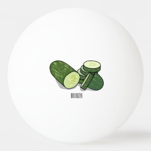 Cucumber cartoon illustration  ping pong ball