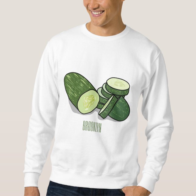 Cucumber cartoon illustration  sweatshirt (Front)