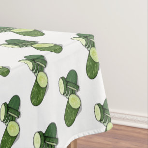Cucumber cartoon illustration tablecloth