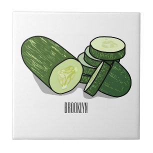 Cucumber cartoon illustration  tile
